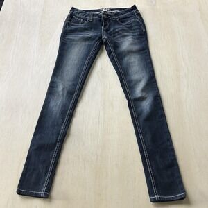 Y2K Reign Skinny Jeans Juniors 3 Regular Medium Wash Blue Stretch Denim Slim Fit